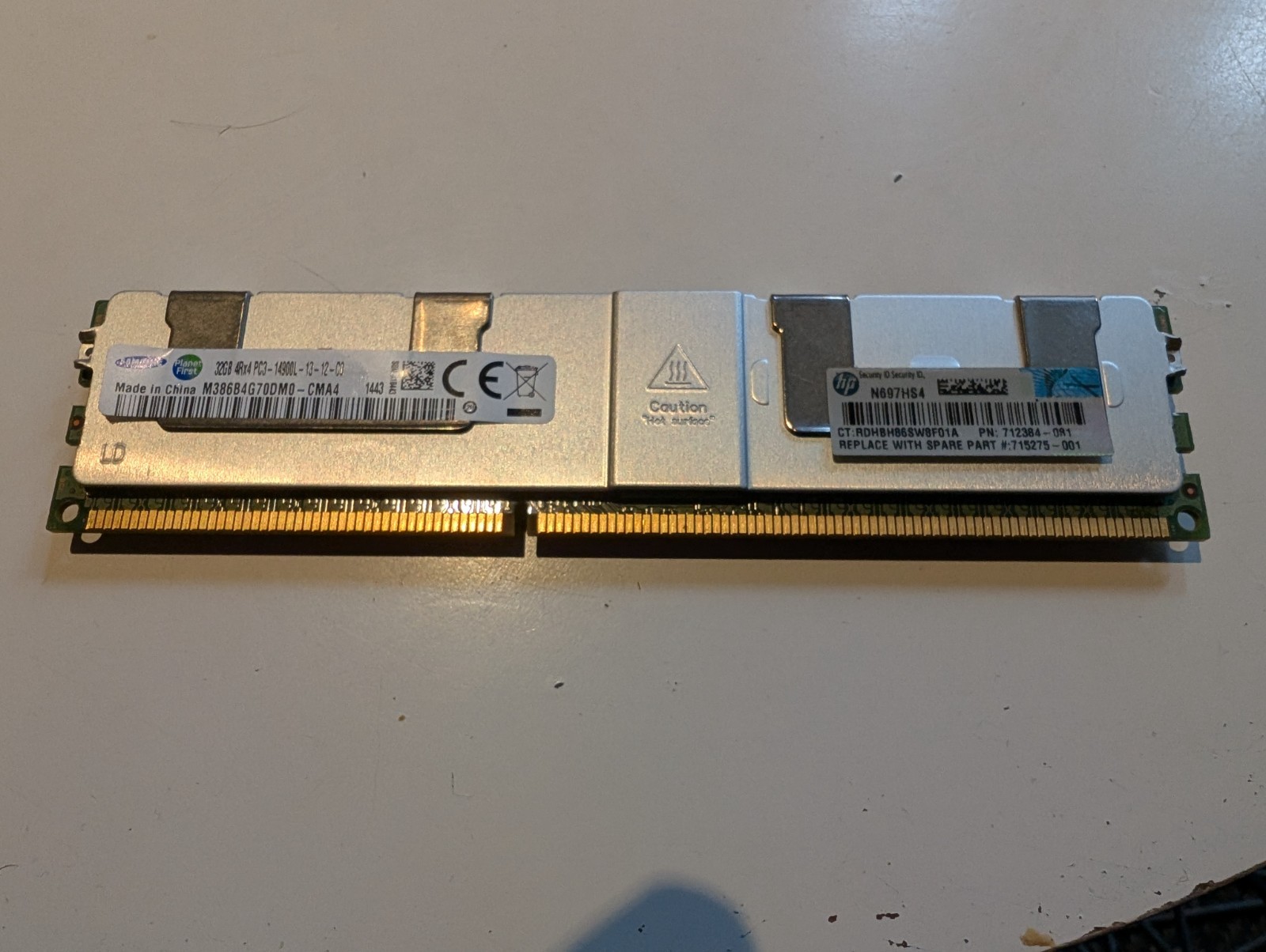 HPE 32GB 4Rx4 PC3-14900L DDR3-1866 LRDIMM ECC Memory | 715275-001 712384-081
