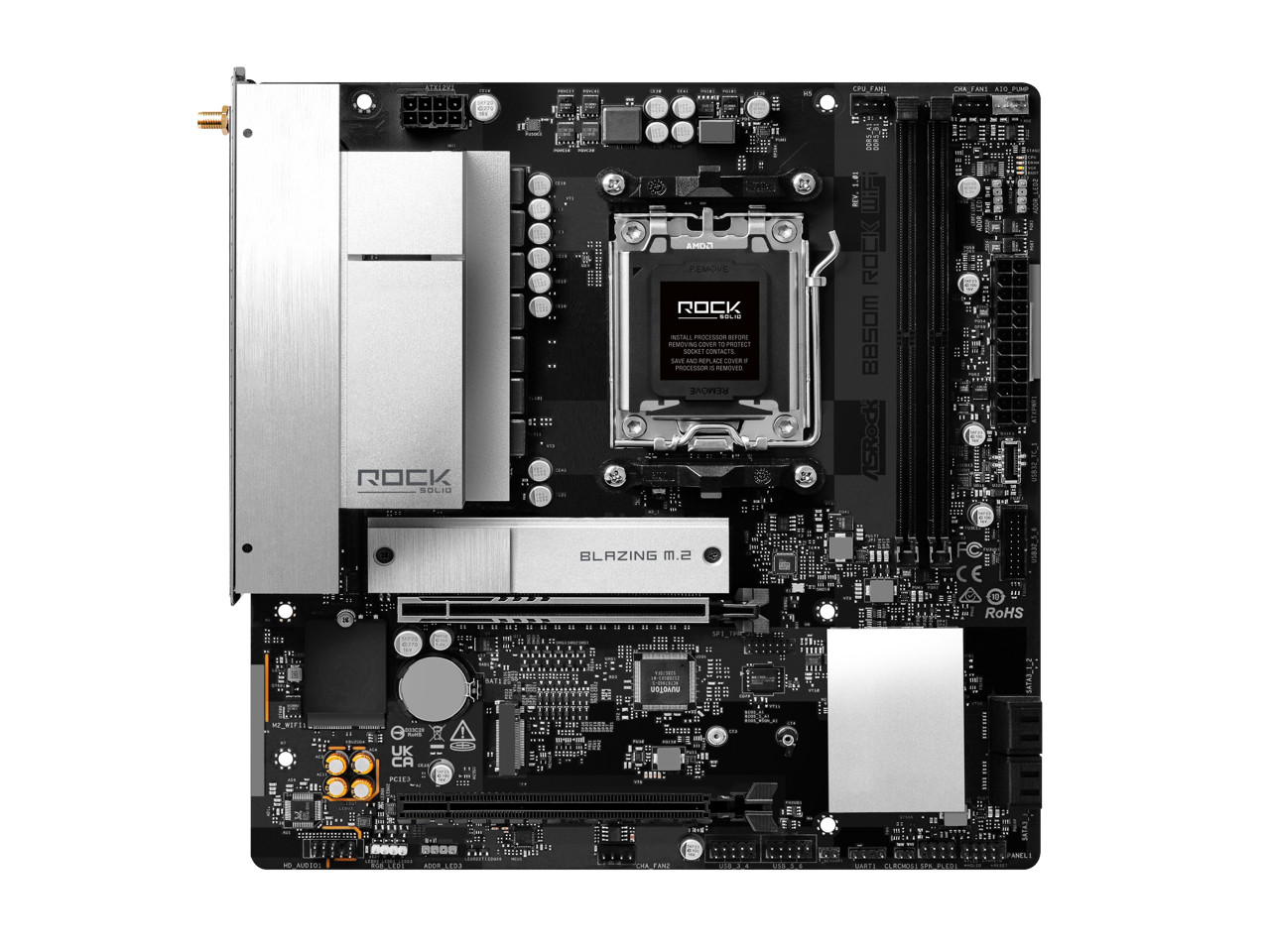 B850M Rock WiFi AM5 AMD B850 Micro ATX Motherboard ASRock