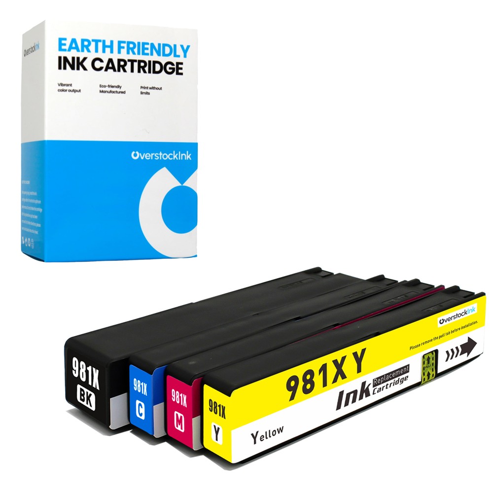 4-Pack OSI Compatible 981X Ink Combo fits HP PageWide Managed Color MFP E58650dn