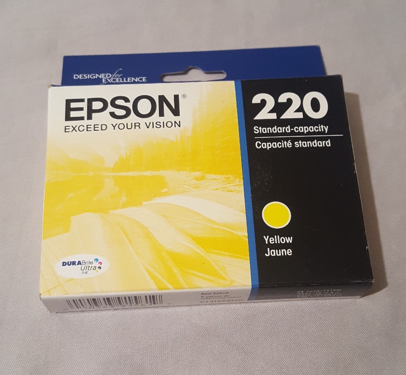 NEW Genuine Epson 220 Yellow T220420 Ink Cartridge  Expiration 10/2019
