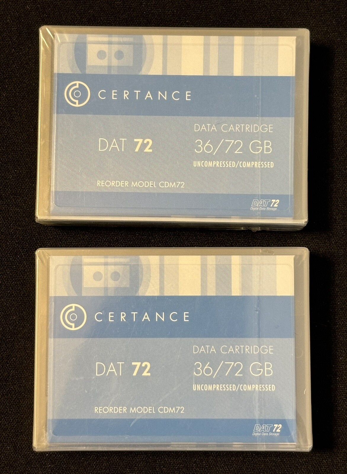 Lot of 2 Data Cartridge DAT 72 36/72 GB Model CDM72 Certance