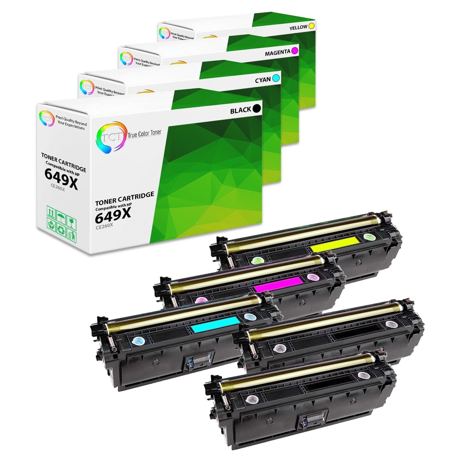 TCT 5PK 649X 648A Toner Set CE260X CE261A CE262A CE263A For HP LJ CP4525