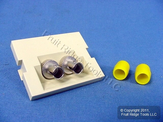 Leviton Ivory MOS Dual ST Fiber Optic 45° Coupling Jack Module Insert 41294-2TI