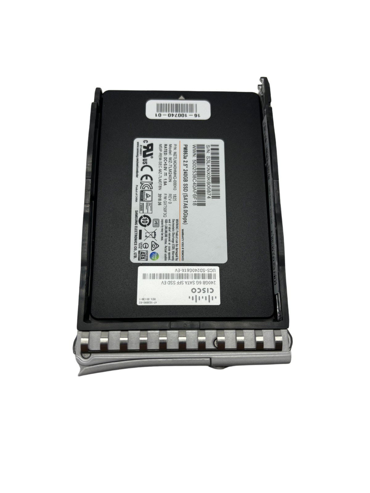 Cisco UCS-SD240G61X-EV 240GB 6G SATA 2.5 SSD 100% Health"