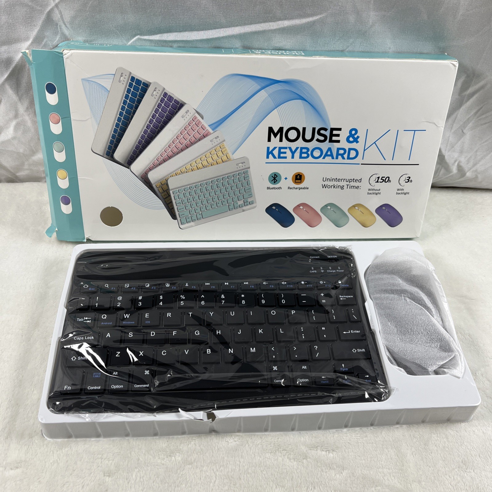 	Bluetooth Keyboard and Mouse Combo for iPad - Rechargeable Wireless Keyboard	