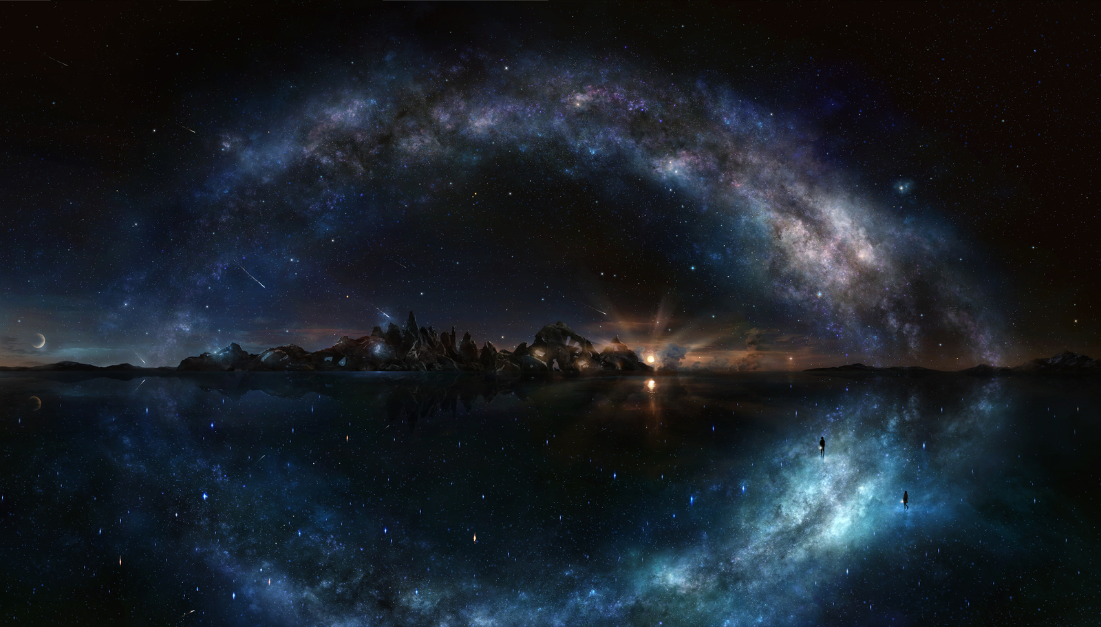 Landscape milky way space art fantasy stars Custom Gaming Mat Desk