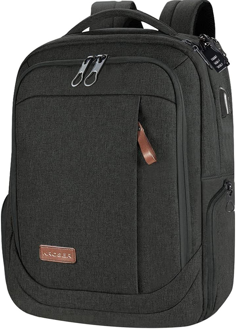 Mochila para laptop de 17 pulgadas con puerto USB para viajes y oficina