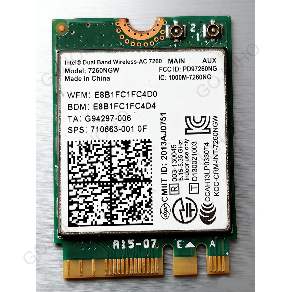 Genuine Intel 7260NGW M.2 2230 NGFF Wireless Card 802.11ac 867Mbps Bluetooth 4.0