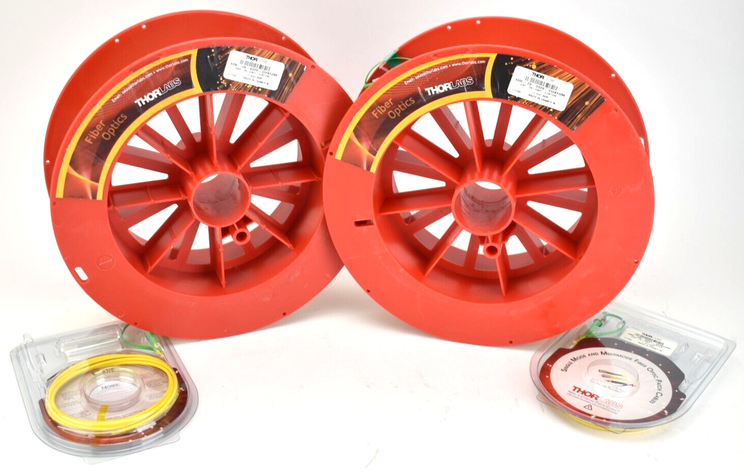Lot of 2 - Thorlabs SMF-28-030Y-Custom 21.34M Fiber Optics Cable + 2 Patch Kits