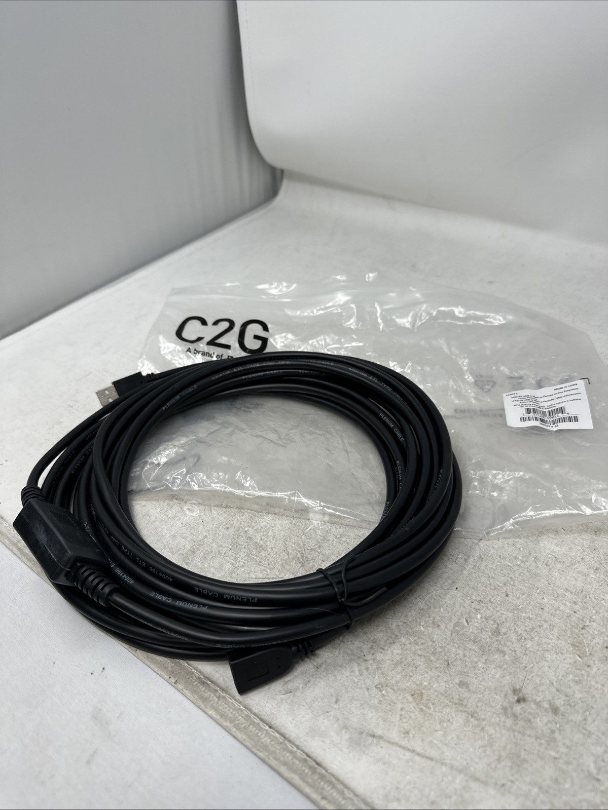 C2G 39011 32' USB Active Extension Cable, USB 2.0, A Male to A Female, Plenum