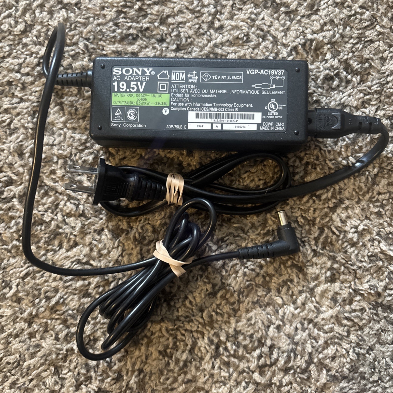 Sony VGP-AC19V39 39W 19.5V 2A Laptop AC Power Adapter Charger FREE S/H