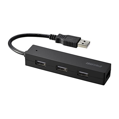 Buffalo USB Hub USB 2.0 Bus-Powered 4-Port Black BSH4U25BK (Compatible with