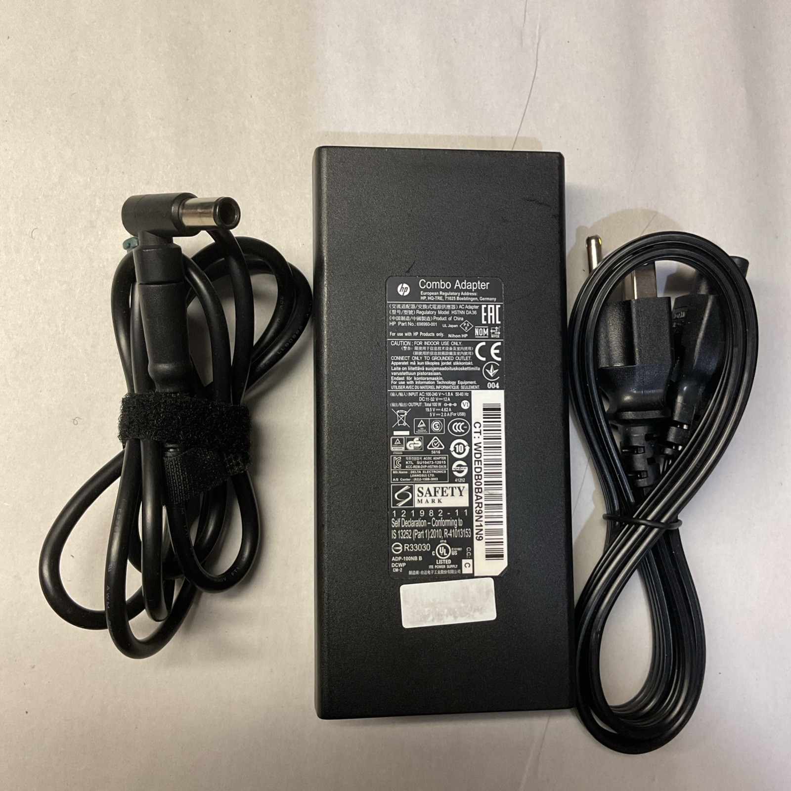 LOT OF 5 GENUINE HP Slim Combo HSTNN-DA36 100W 19.5V 4.62A AC Adapter 7.4MM
