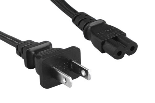 Lot of 10pcs Two Prong AC Power Cord 1-15P/C7 18 AWG for Laptop Slim PS3 PS4 UL