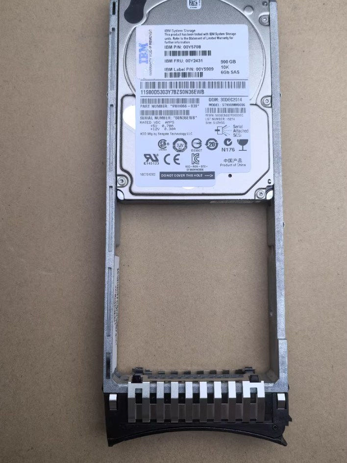 Used IBM V3700 Hard Drive 900GB 10K 6G 2.5" SAS 00Y2505 00MJ147 00Y2431 00Y2432-