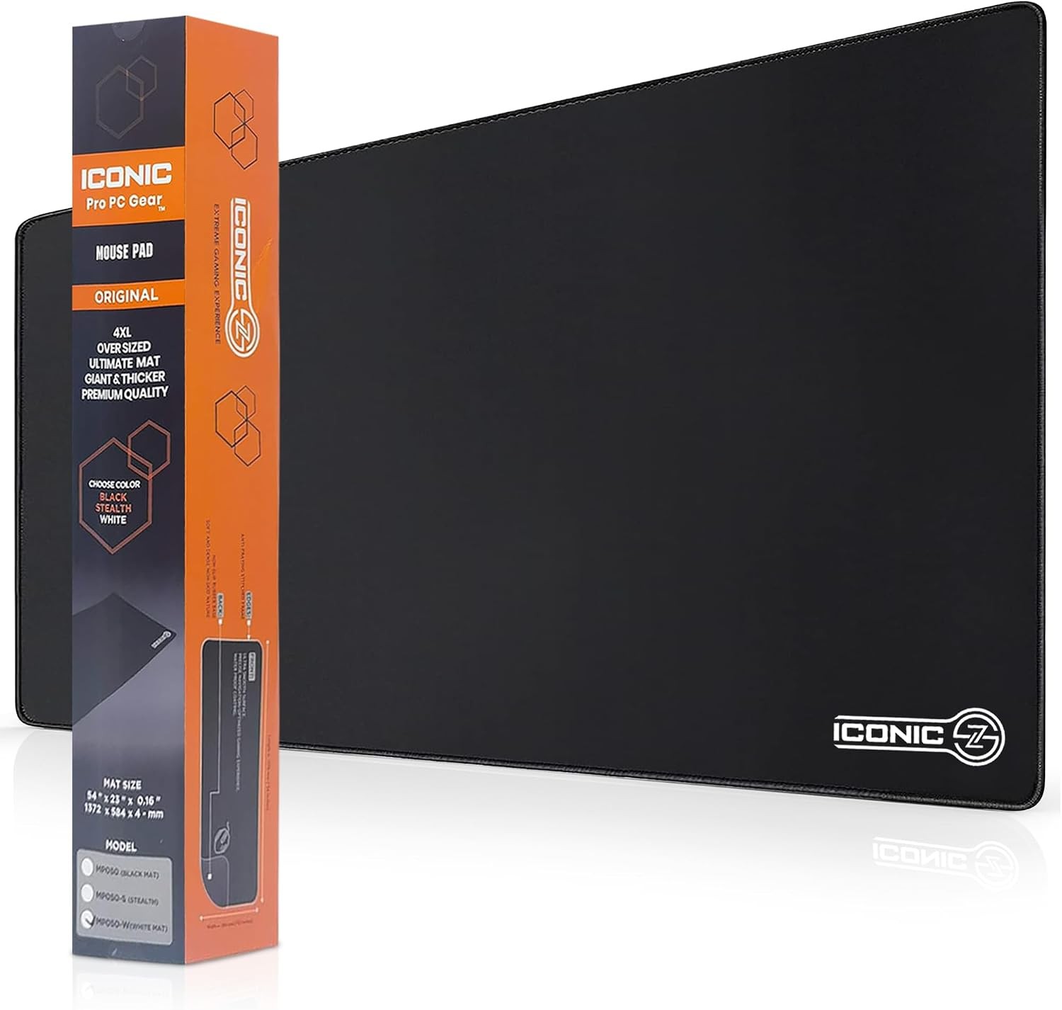 4XL Oversized & Ultimate Gaming Desk Mat 54"x23" Black - Giant & Thicker 4mm