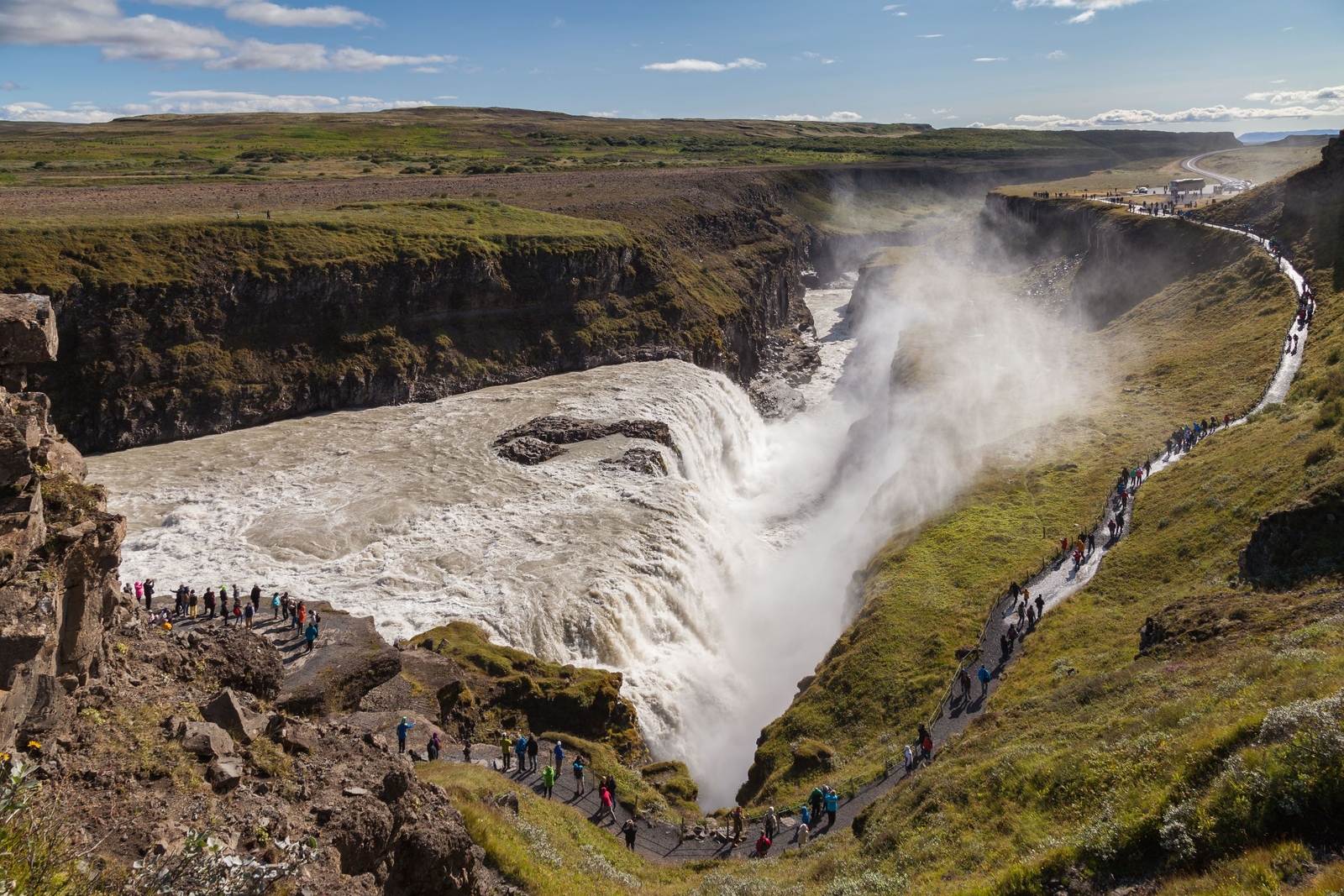 Landscape nature iceland gullfoss falls Custom Gaming Mat Desk