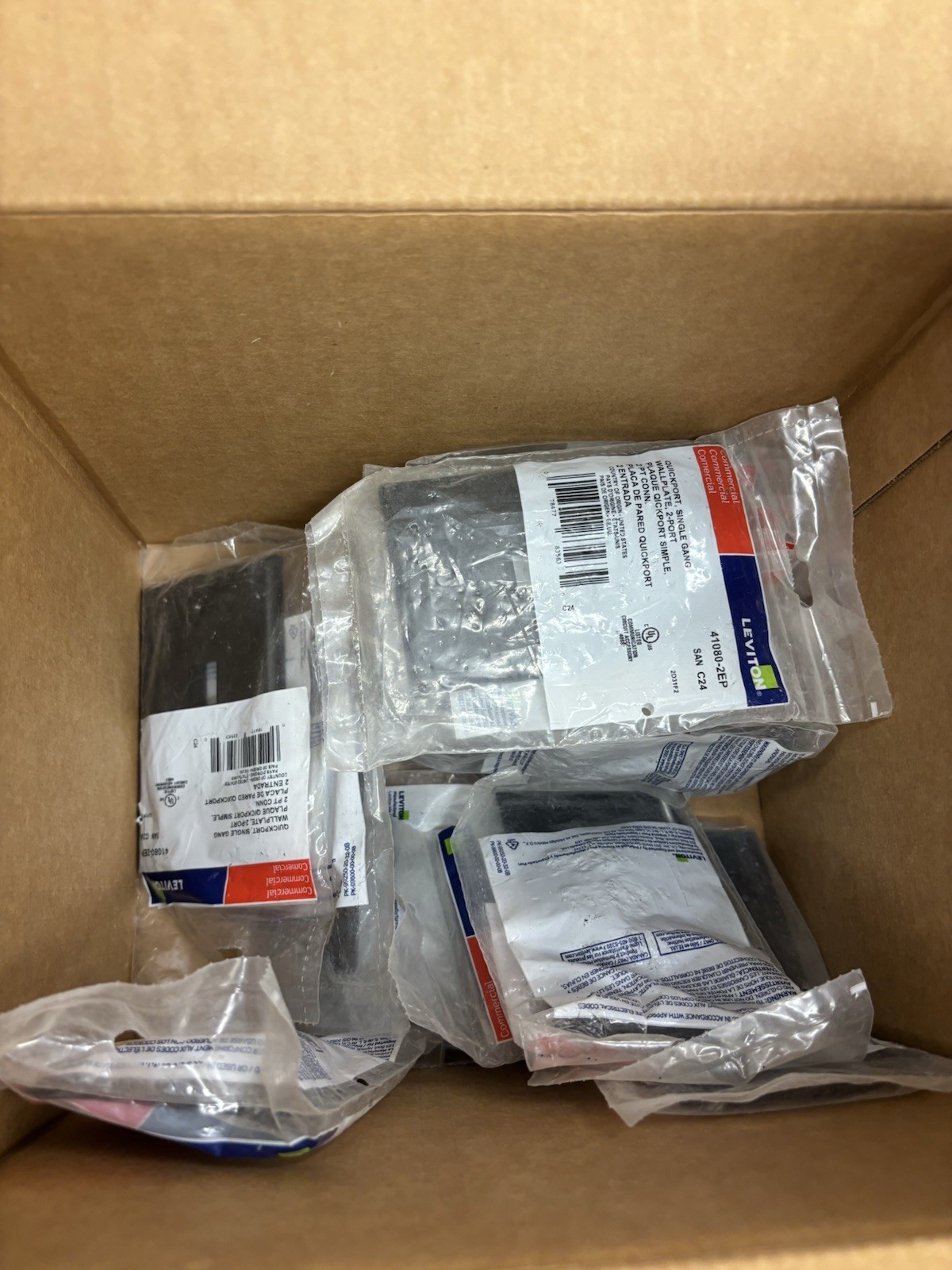 Leviton 41080-2EP black single gang 2port cover ( QTY 18)