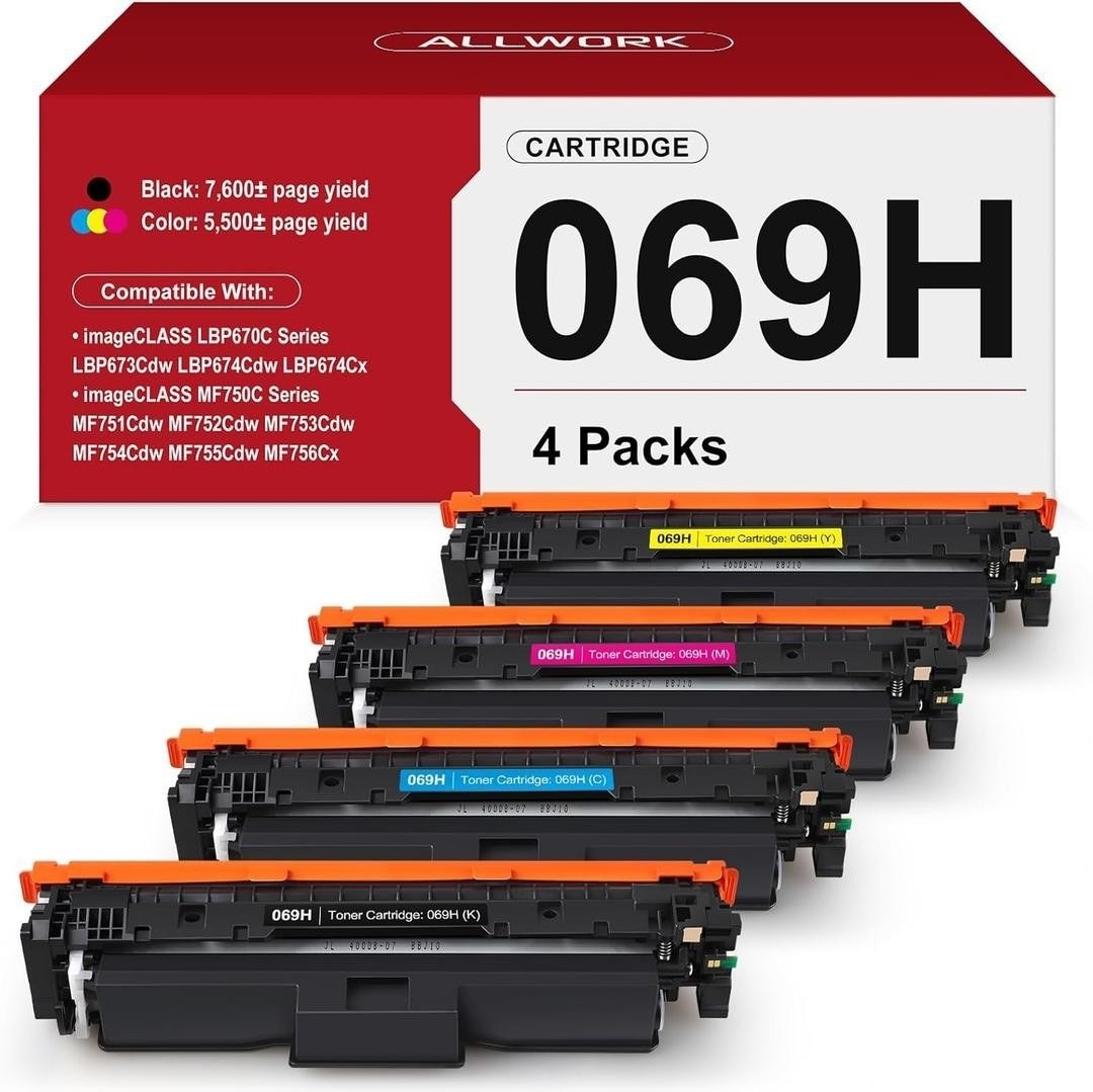 4PK 069H Toner Compatible with Canon 069 CRG-069H Imageclass LBP674Cdw MF751Cdw
