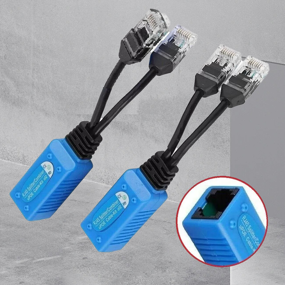 RJ45 Splitter Combiner POE Ethernet Cable 2i-n-1 CAT6/5e Data Adapters Connector