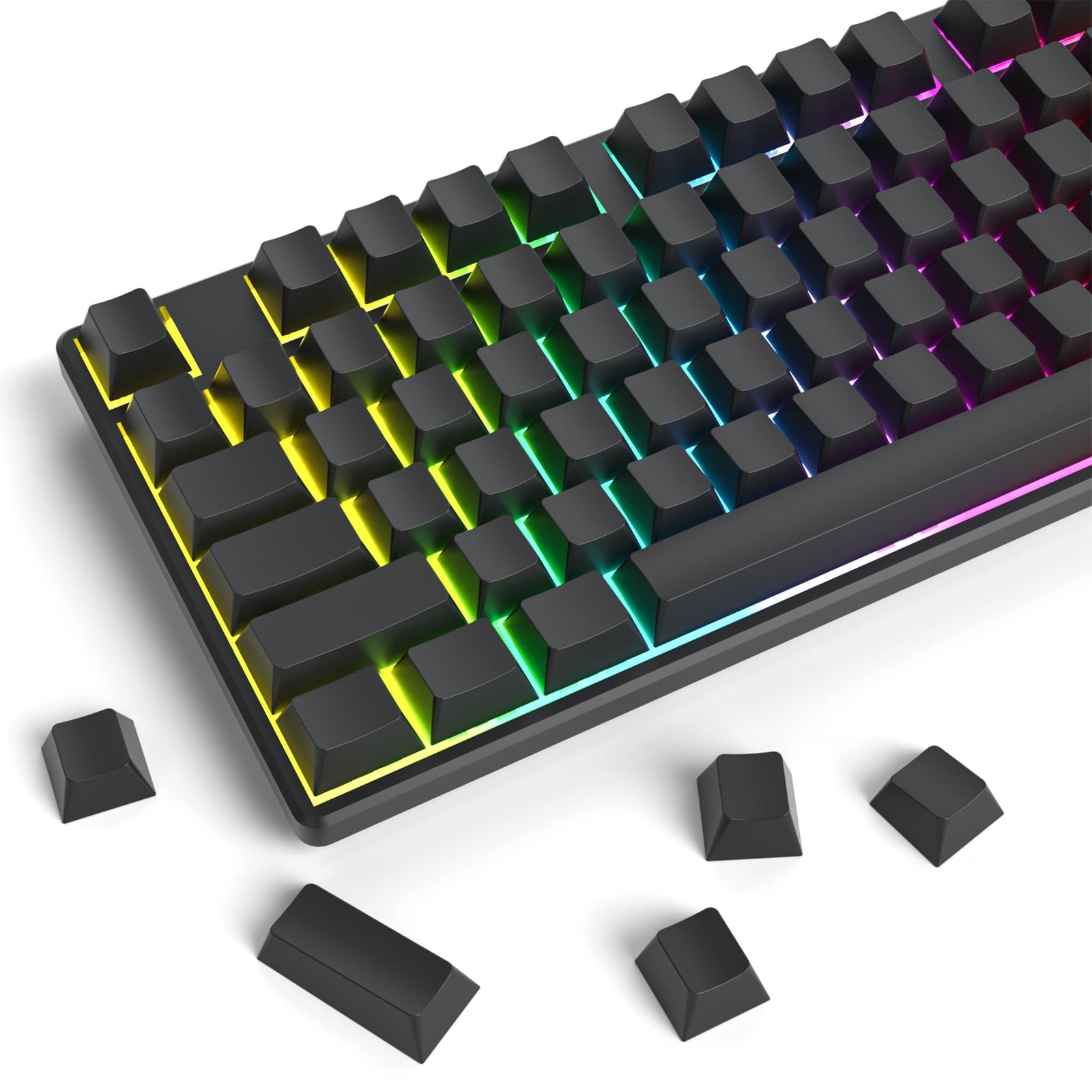 Blank Thick PBT Keycaps Cherry Profile 129 Key 7U Spacebar Minimalist Grey