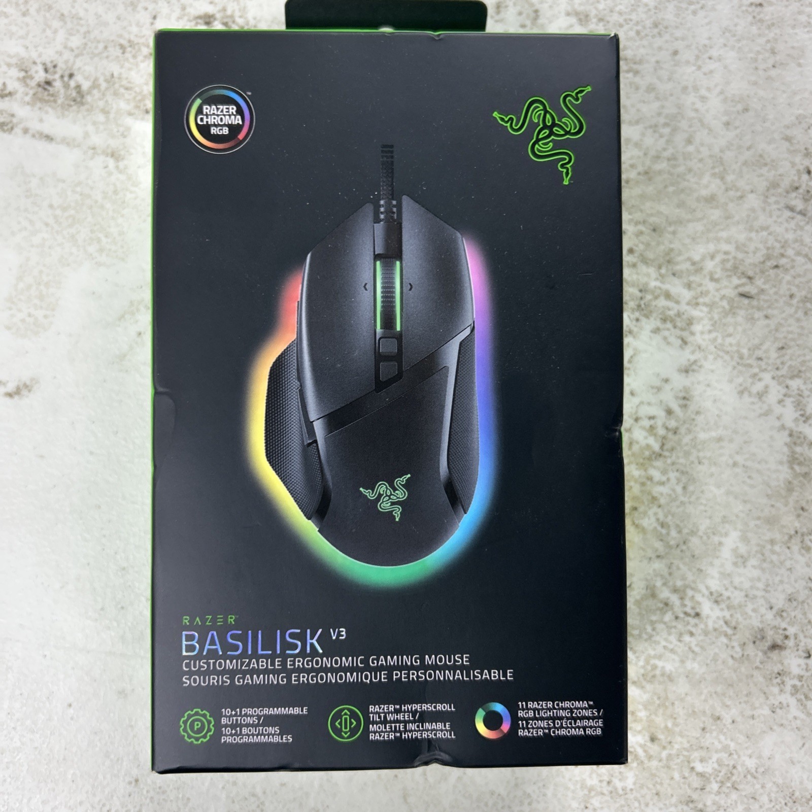 New Razer Basilisk V3  Customizable Ergonomic Wired Gaming Mouse ( Black Sealed)