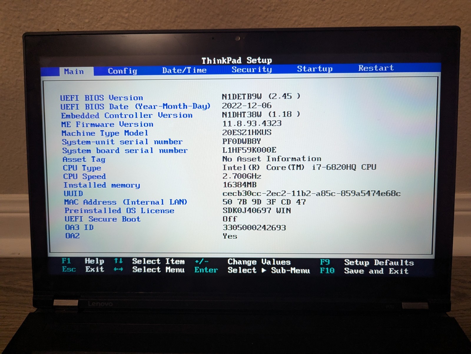 Lenovo ThinkPad P70