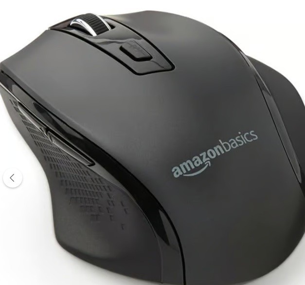 Amazon Basics Portable Wireless Computer Mouse, Ergonomic, 2.4 GHz Optical, DPI