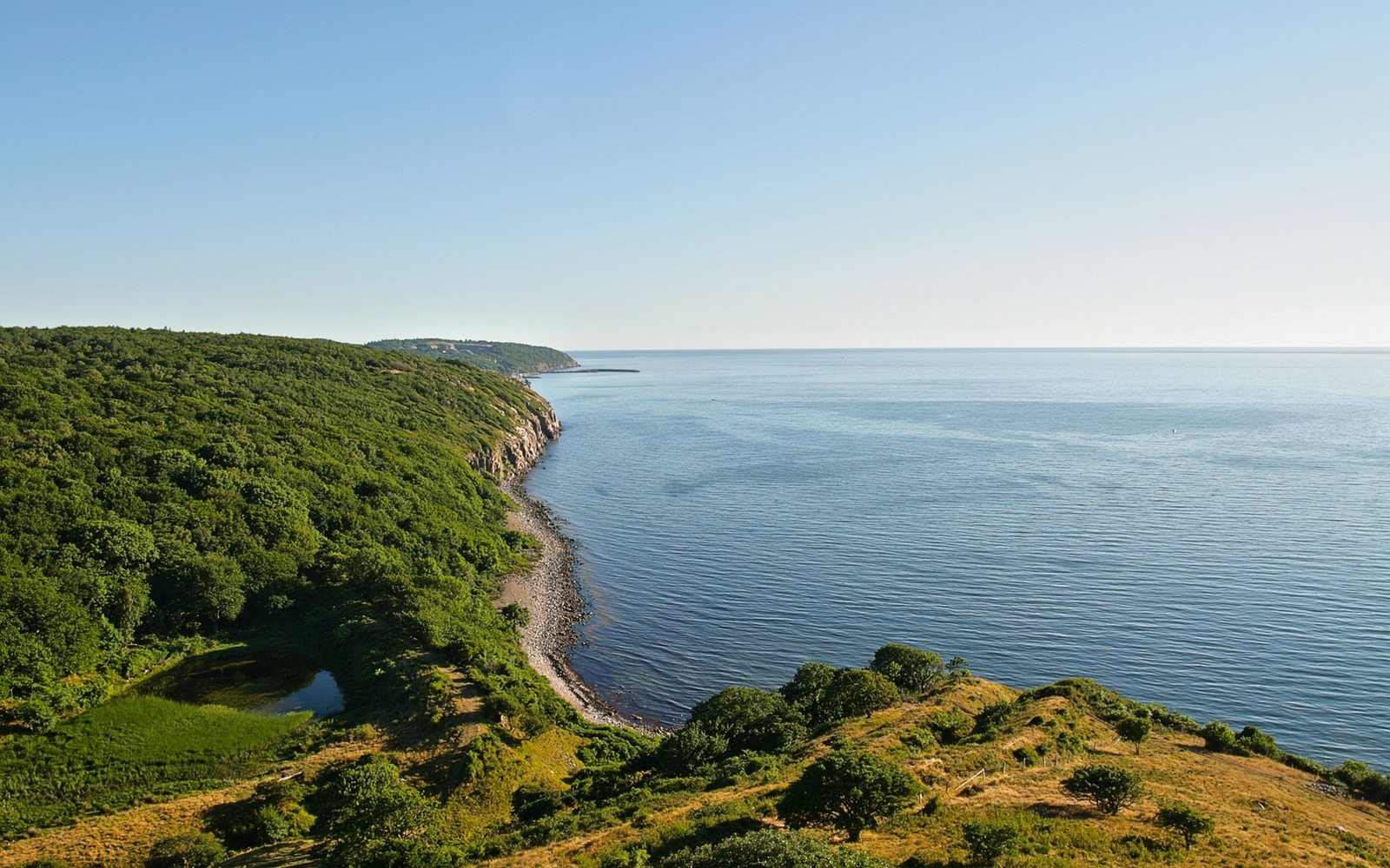 Landscape nature sea coast forest denmark sky Custom Gaming Mat Desk