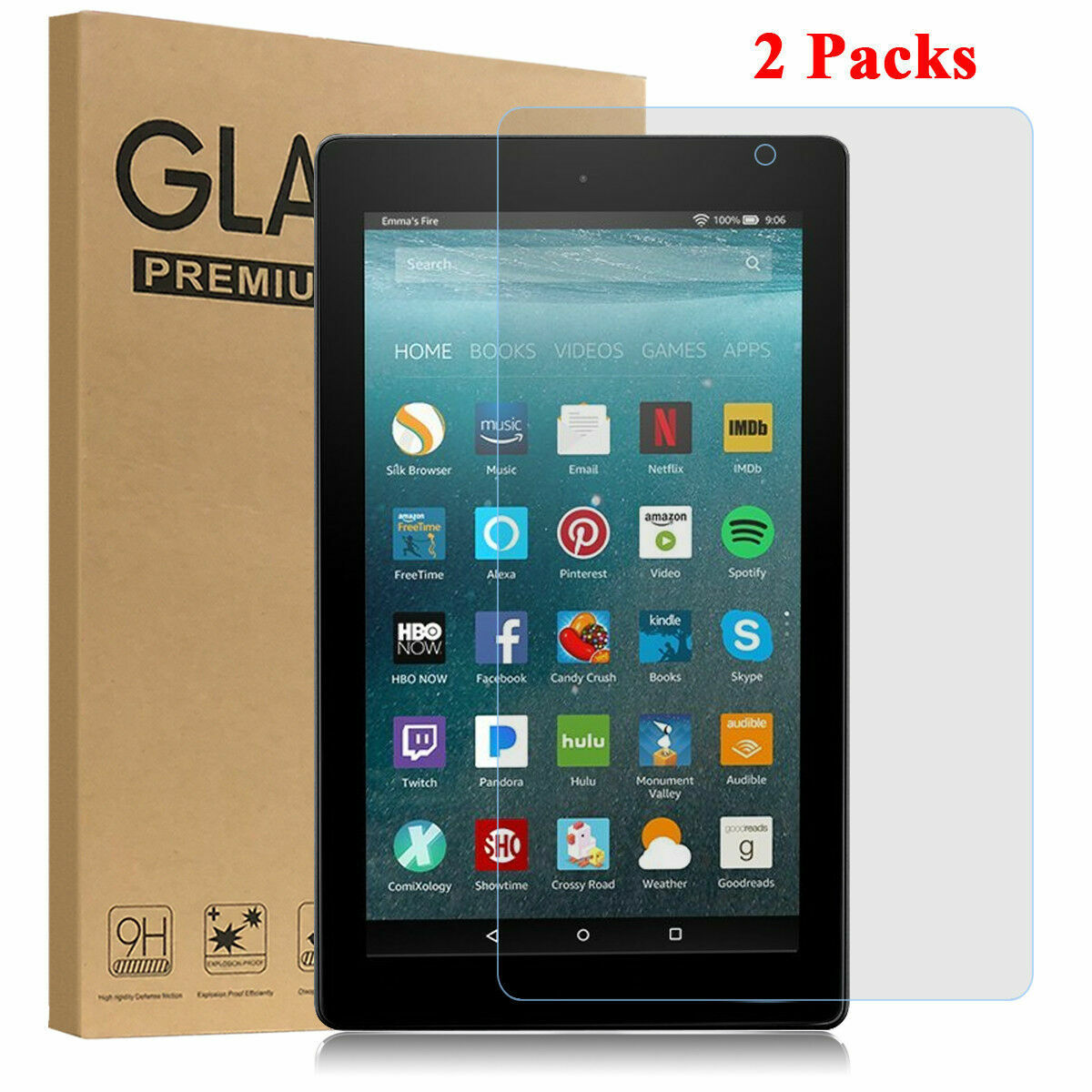 For All-New Amazon Fire 7 9th Generation 2019 Tablet Tempered Screen Protector