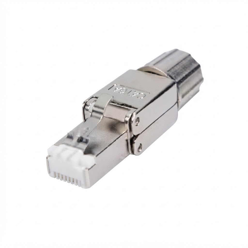 Cat7 Cat6A STP Metal Toolless RJ45 Shielded Ethernet Cable Connector Plug Set