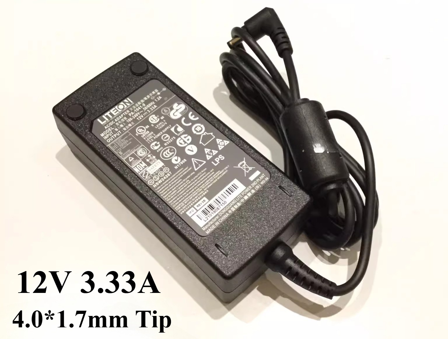 Original Liteon 12V 3.33A 40W AC Adapter Power Supply 4.0*1.7mm Tip Charger