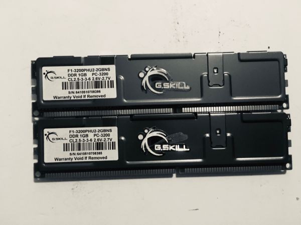 Memory f1-3200phu2-2gbns ddr 1gb pc-3200 cl.2.5-3-3-6 2.6v-2.7v