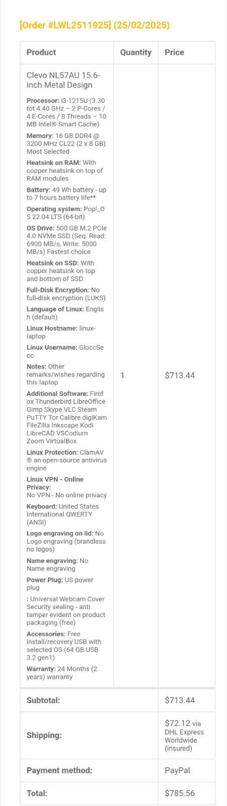 Clevo NL57AU 16gb ram, 500gb nvme ssd, w/copper heat syncs