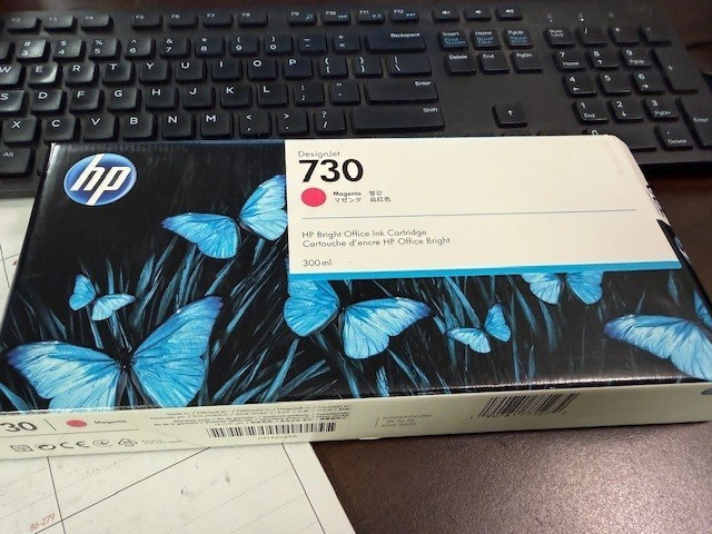Genuine HP P2V69A (730) Magenta Ink Cartridge - Exp 6-2022