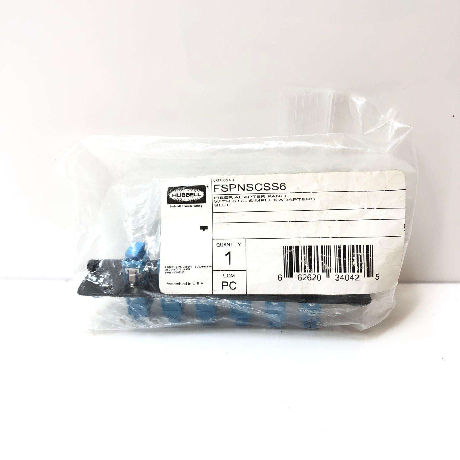 Hubbell Fiber Optic Adapter Plate 6 SC Simplex FSPNSCSS6