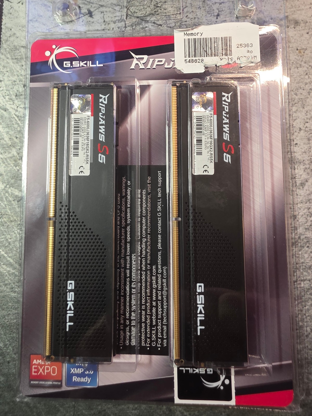 G. SKILL Ripjaws S5 32GB (2 x 16GB) Memory Kit (F5-6000J3636F16GX2-RS5K)