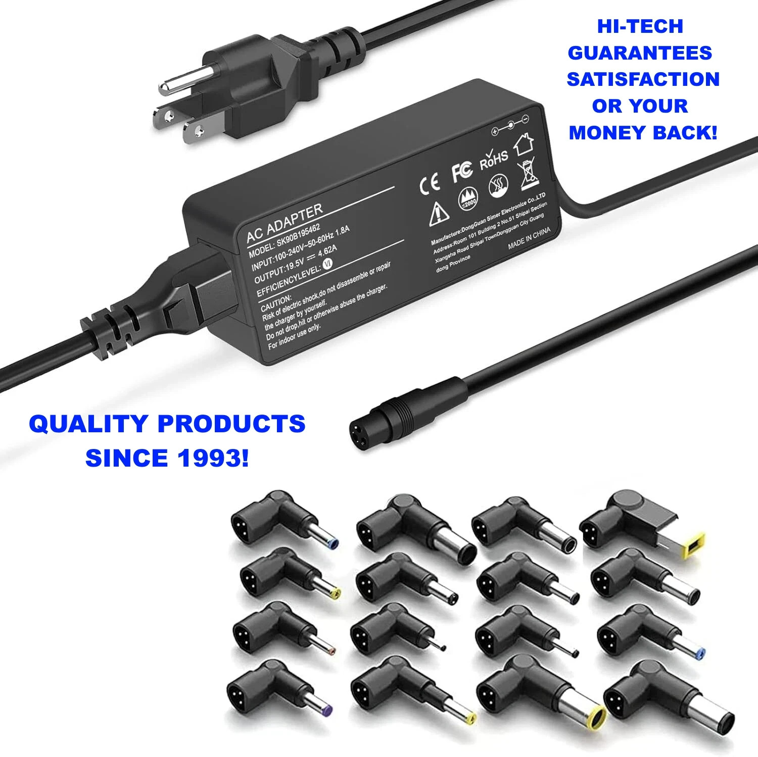 90W Universal Laptop Charger 15-20V ✅ W/ 16 TIPS - ✅ FITS EVERYTHING
