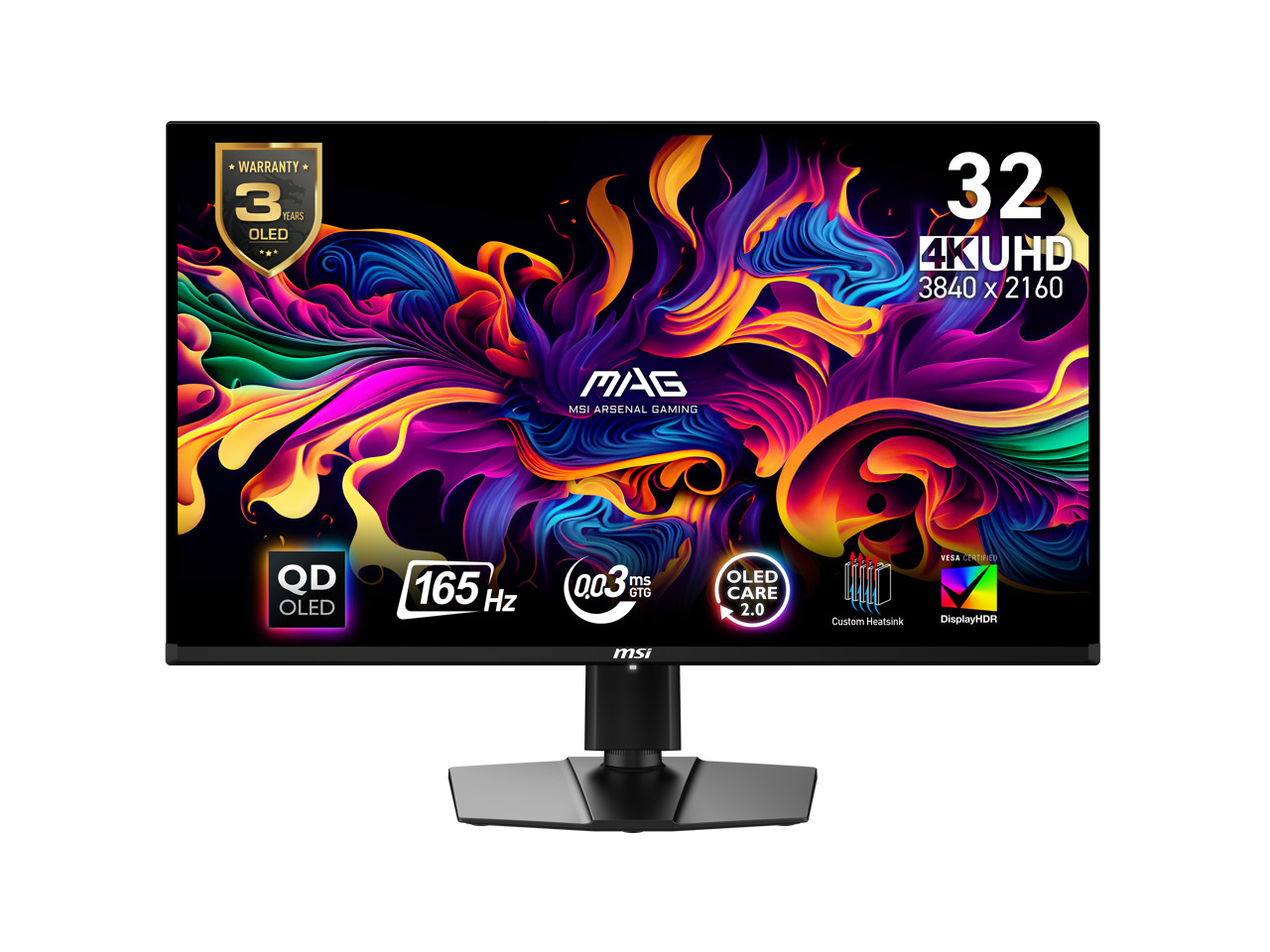 MSI 32 inch (31.5" viewable) UHD 4K 165Hz with AMD FreeSync Premium Pro 0.03ms