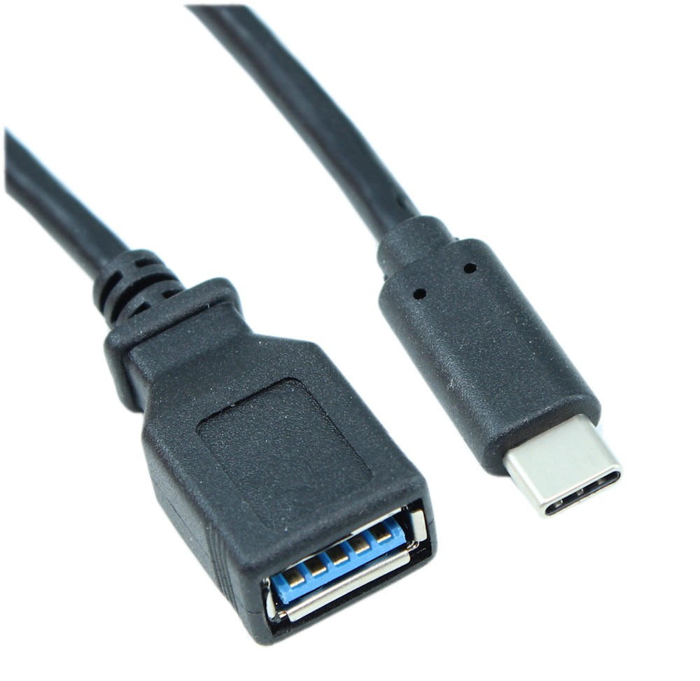 6inch OTG USB 3.1 Gen1 Type-C Male to Type A 5Gbps Female  Black