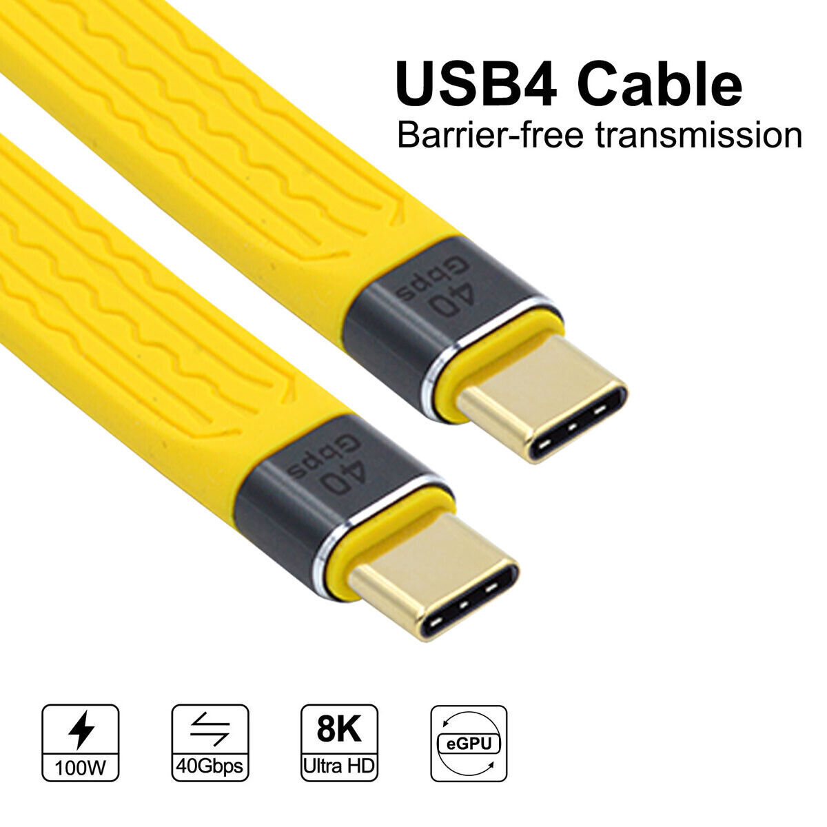 USB C to USB C Cable,USB C USB4 Extension Cable Slim Flat Male to Female 40Gbps