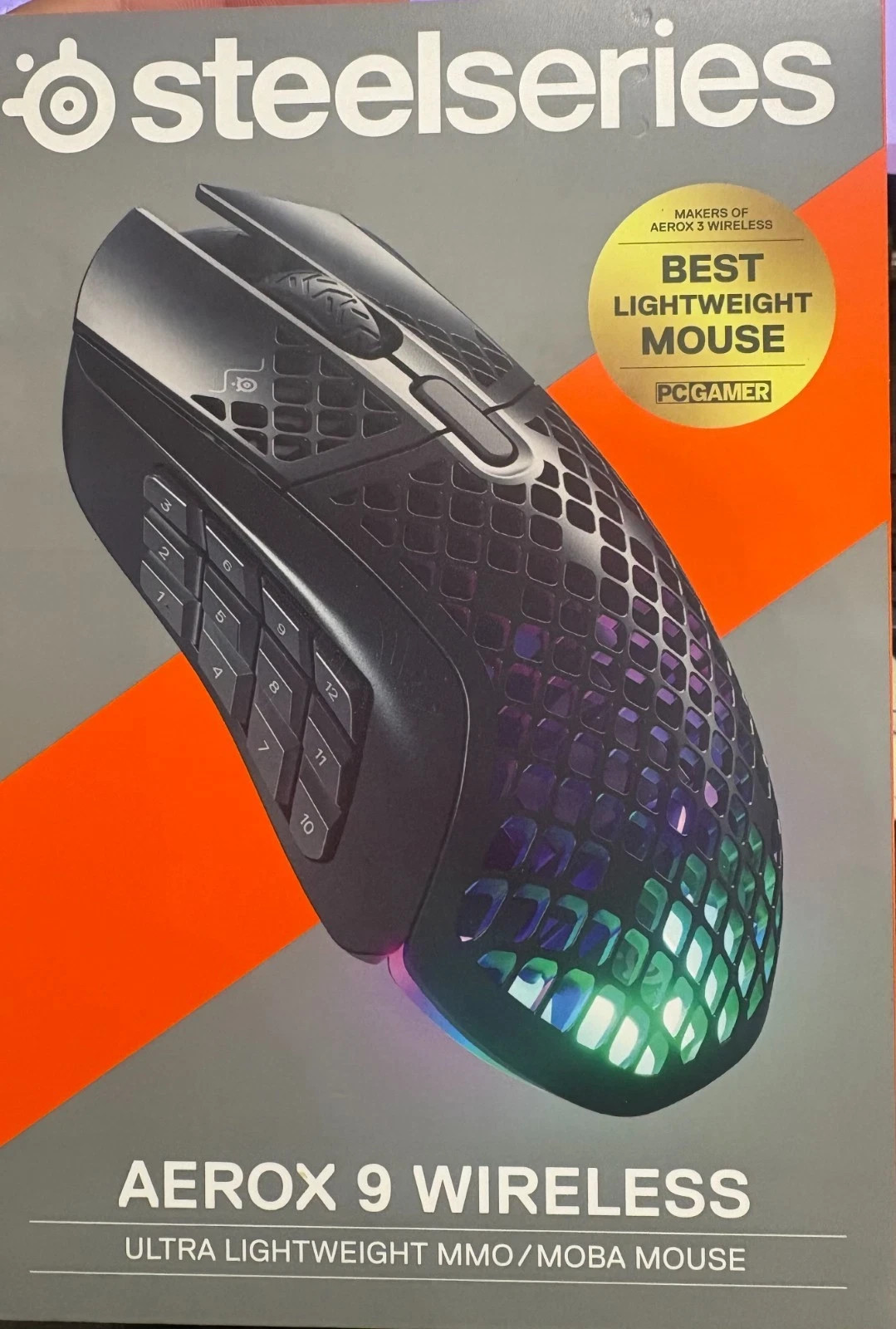New SteelSeries AEROX 9 Wireless 62618 Wireless Wireless Gaming Mouse Black