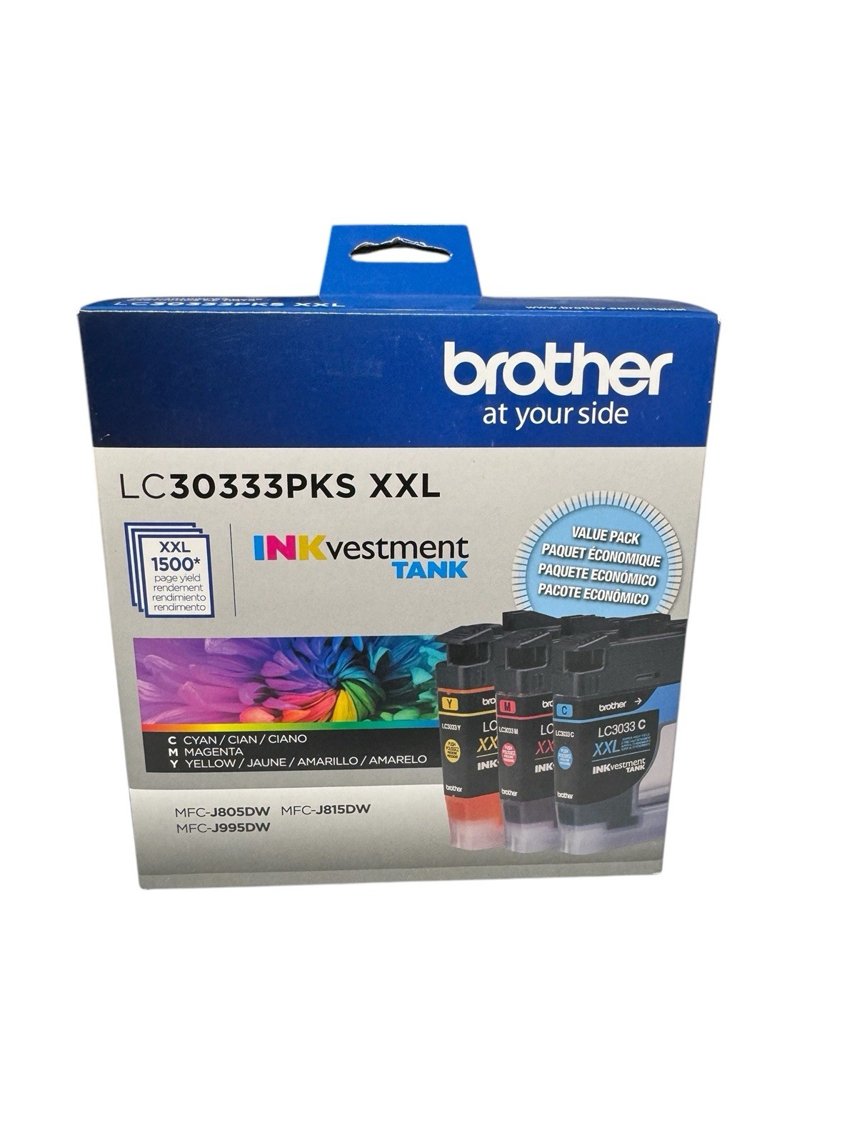 Brother LC3033 3PKS XXL INKvestment Tank 3 Pack Color Ink Cartridges