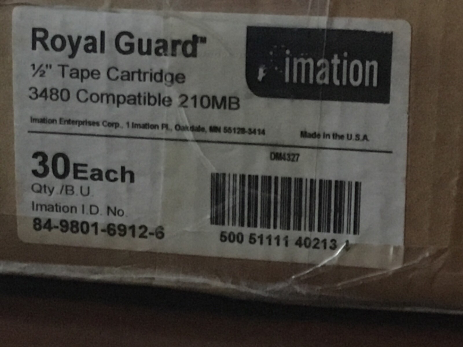 New Box of 30 Imation Royal Guard 1/2" Tape Cartridge 3480 Compatible 210MB  