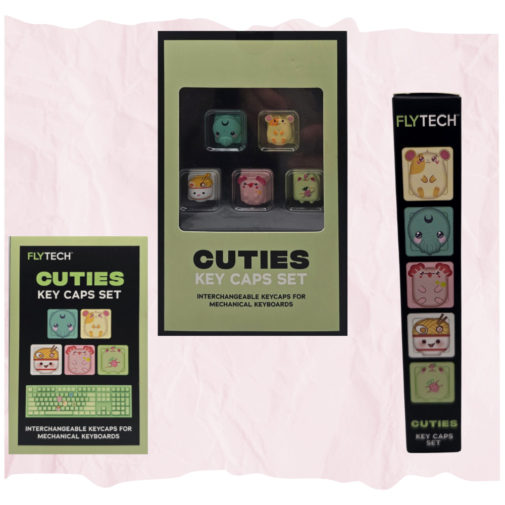 CUTIES KEY CAPS SET Flytech for Mechanical Keyboards Interchangeable 