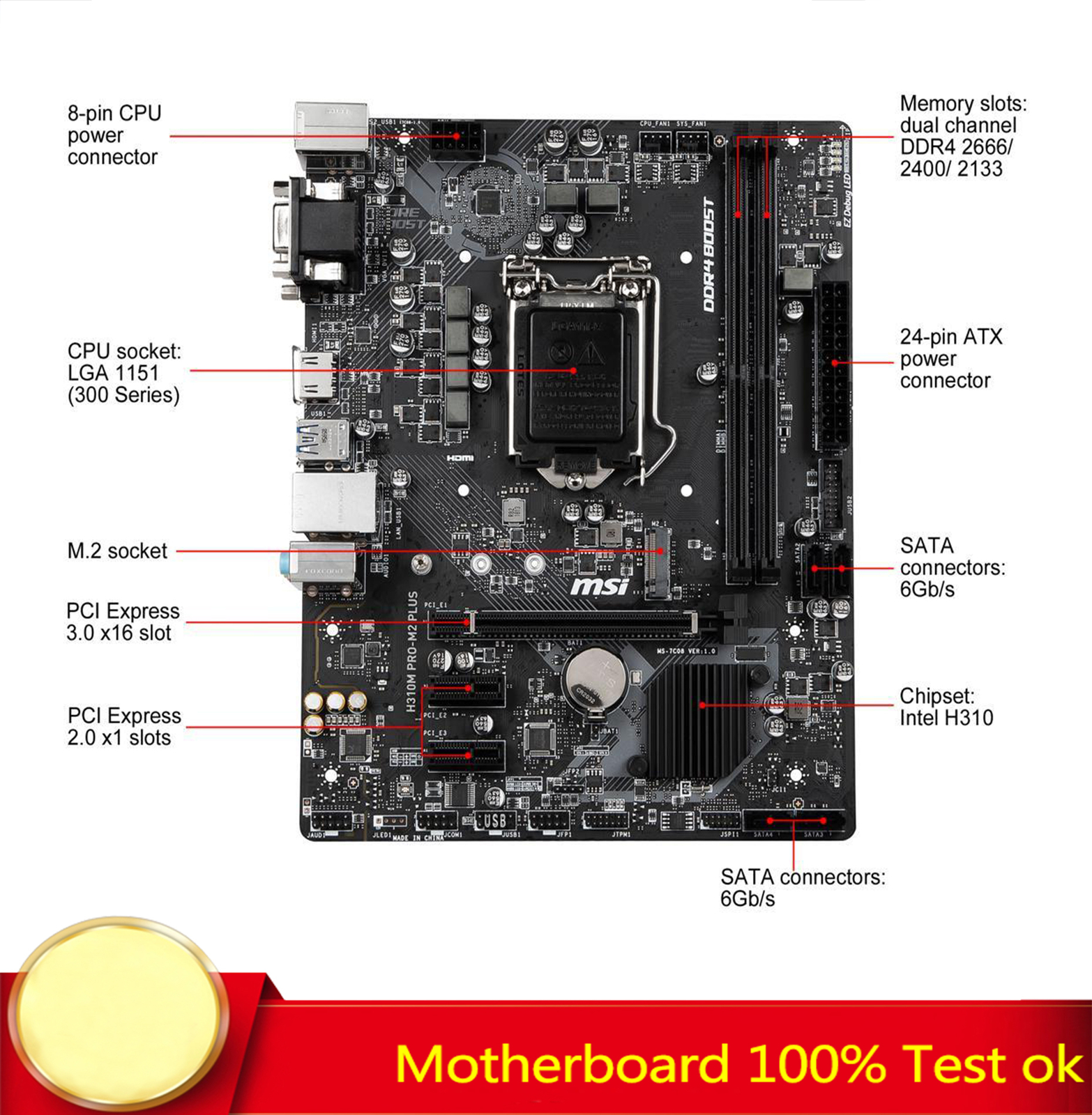 FOR MSI H310M PRO-M2 PLUS Motherboard Supports 8/9th Generation 32G DDR4 1151