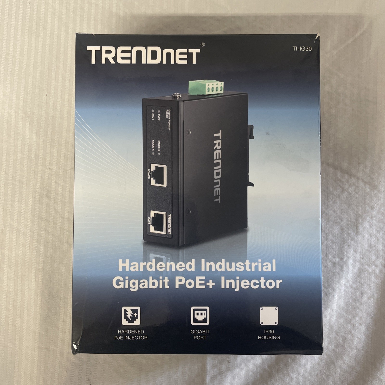 TRENDnet TI-IG30 Hardened Industrial Gigabit PoE+ Injector