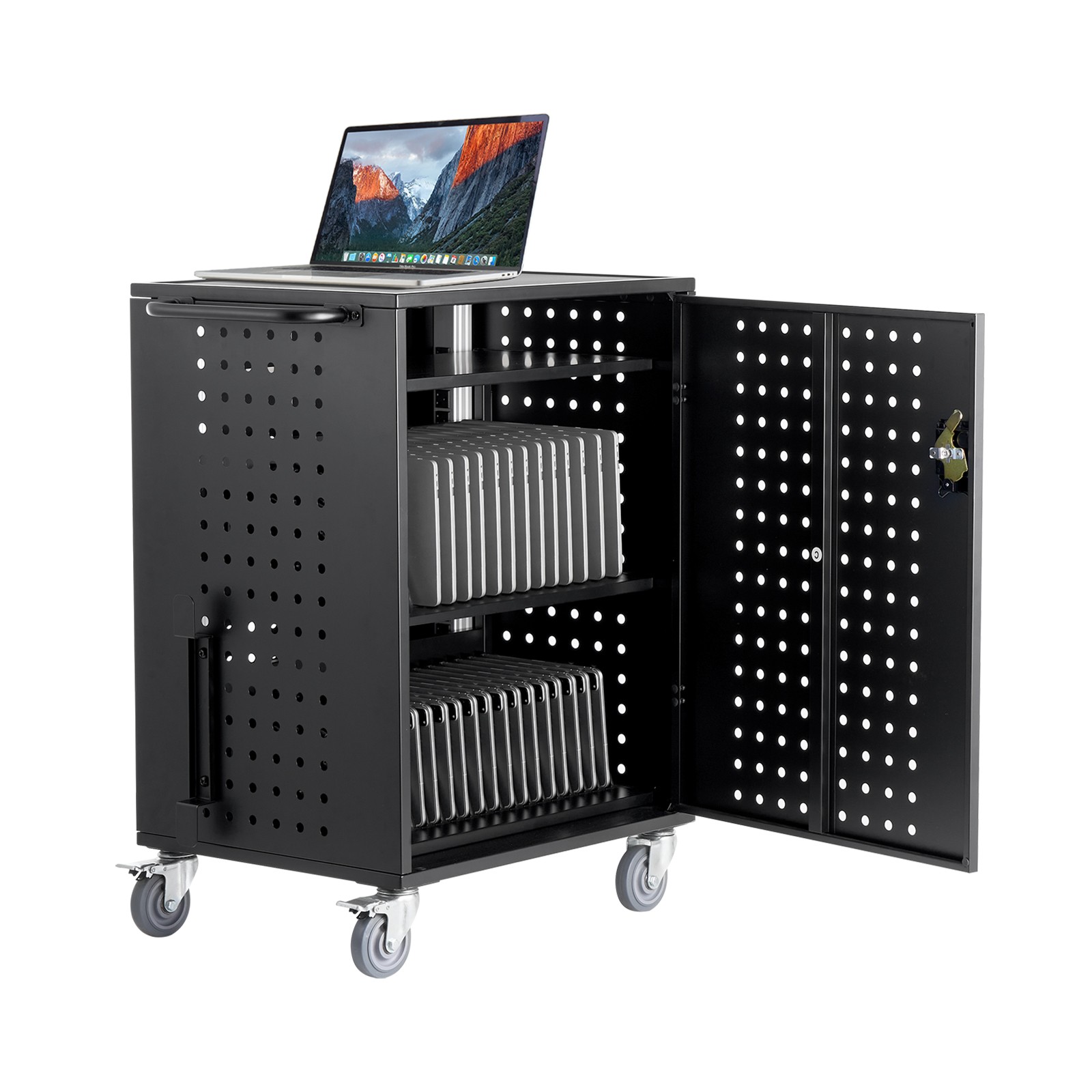 Uimoso Charging Cart Mobile Locking Charging Cart 36 Devices for Laptop & Tablet