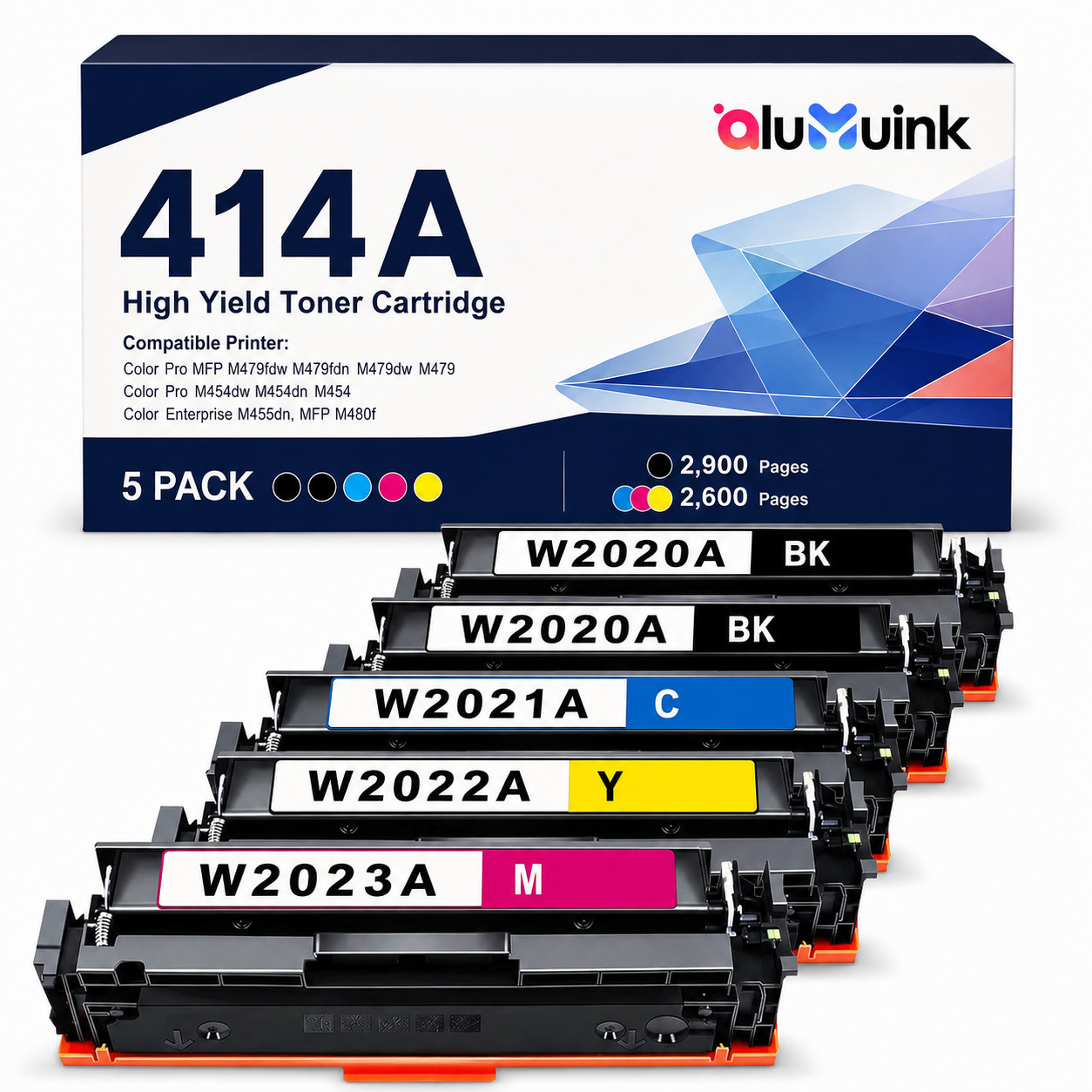 5PK 414A W2020A with Chip Toner for M479fdw M454dw M479fdn M479dw M454dn M455dn