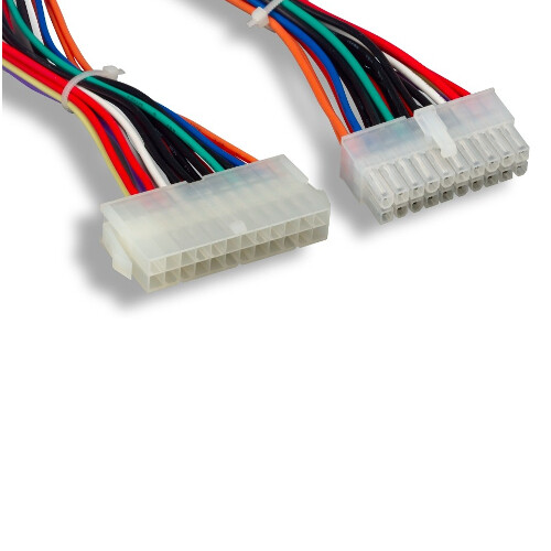 Kentek 6" 18 AWG DC Power Cord Computer Motherboard 24 Pin Male to 20 Pin Female